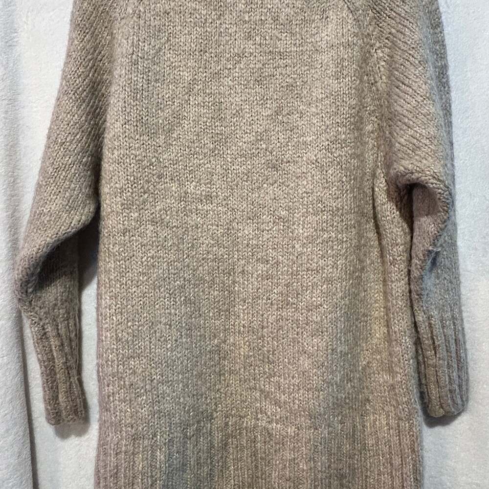 Zara Premium Wool Blend Chunky Knit Turtleneck Sweater dress in Camel - Picture 3 of 6